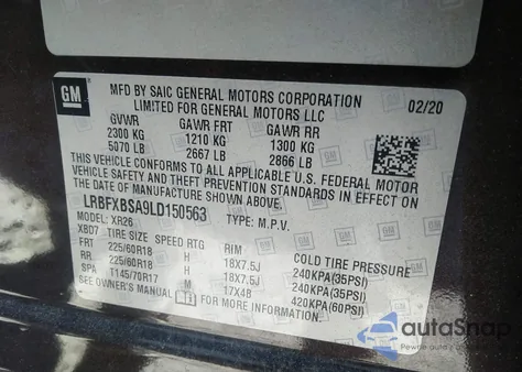 2020 Buick Envision Fwd Preferred from USA, damaged, VIN LRBFXBSA9LD150563